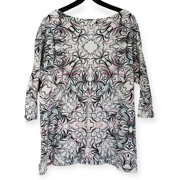 T by Talbots Sketched Tile Print Top Size 2X - Picture 1 of 3